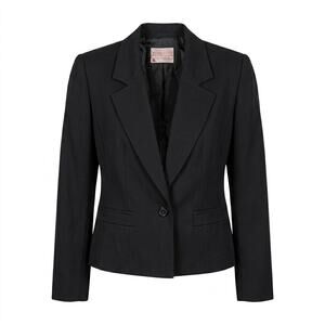 Pendleton Vintage Black Wool Blazer Petite Tailored Jacket USA Made